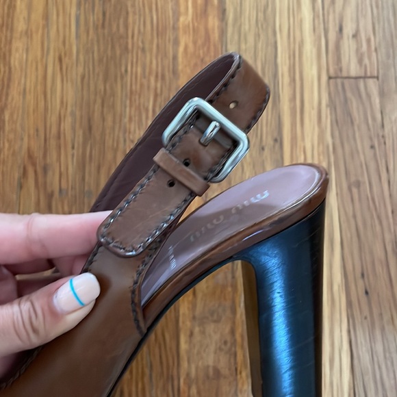 Miu Miu platform sling backs size 39.5 - Picture 5 of 8